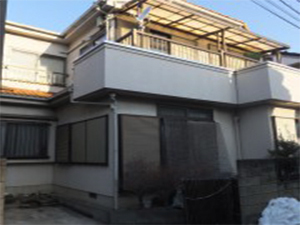 越谷市上間久里 外壁塗装リフォームビフォー写真